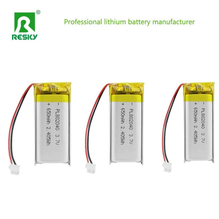 Li-polymer battery cell 802040 3.7V 650mAh Rechargeable Lithium Ion Polymer Battery For Bauty Device
