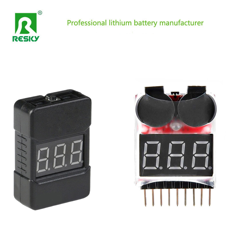 1-8S Lithium RC Battery Pack 2 In 1 Low Voltage Alarm Buzzer Battery ...