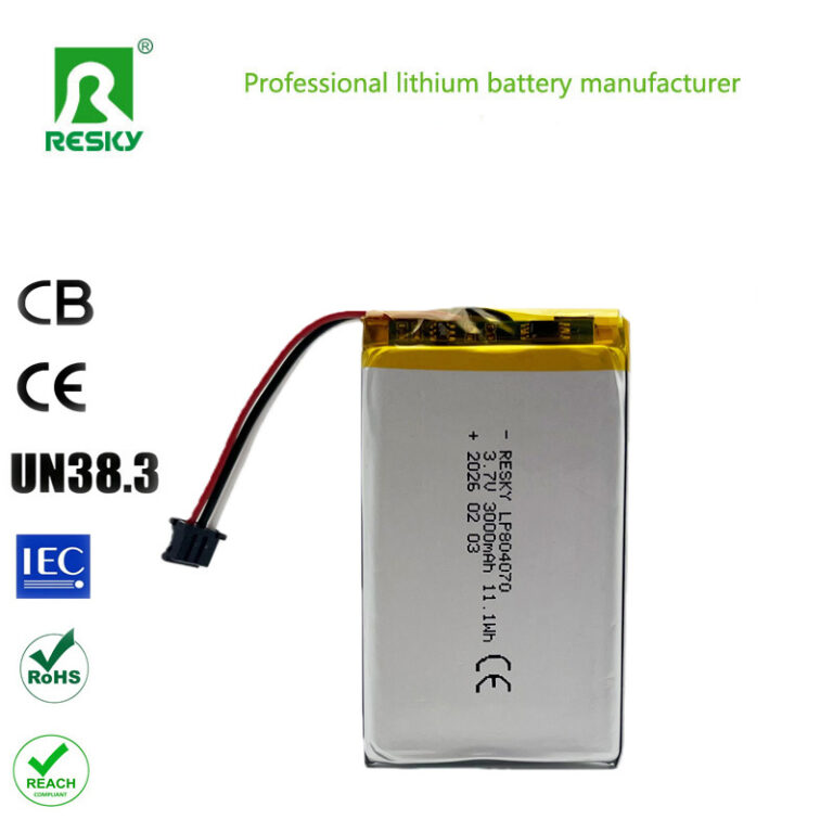 Solar lipo battery cell 804070 3.7v 3000mAh 11.1Wh rechargeable lithium ion battery