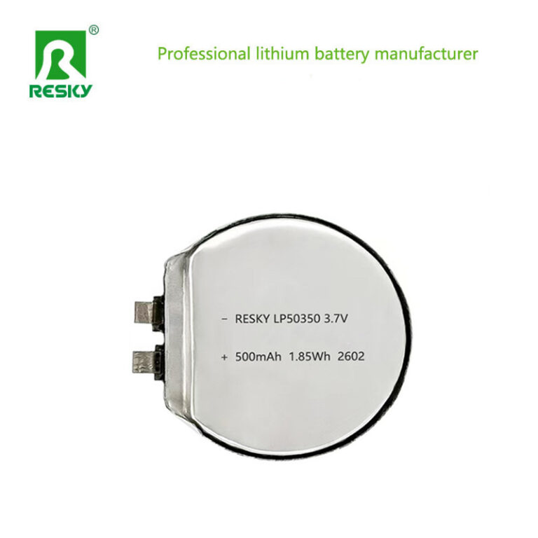 Round Lithium Cells 50350 3.7v 500mAh 1.85wh Rechargeable Lithium Ion Polymer Battery