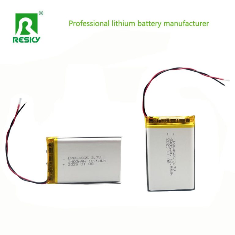 Customized model 854565 3.7v 3400mAh lithium lipo battery cells with PCM protected